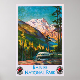 Rainier National Park Vintage Poster