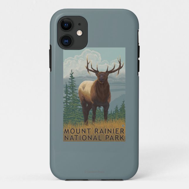 Rainier National Park, WashingtonElk Scene Case-Mate iPhone Case (Back)