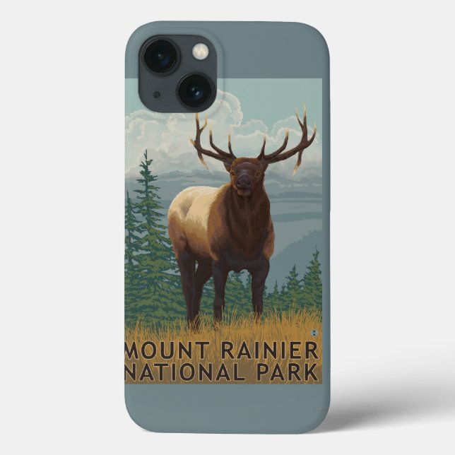 Rainier National Park, WashingtonElk Scene Case-Mate iPhone Case (Back)