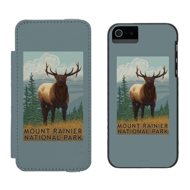 Rainier National Park, WashingtonElk Scene Incipio iPhone Wallet Case (Side by Side)