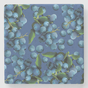 Raining Blueberries Stone Coaster