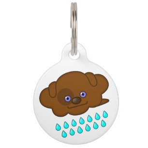 Raining Brown Dog Pet Tag
