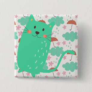 Raining Cats 15 Cm Square Badge