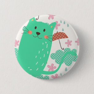 Raining Cats 6 Cm Round Badge