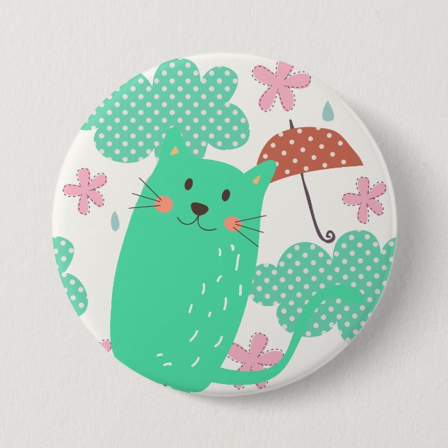 Raining Cats 7.5 Cm Round Badge (Front)
