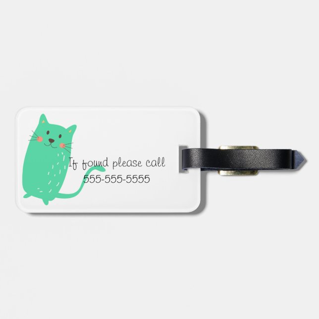 Raining Cats Luggage Tag (Back Horizontal)