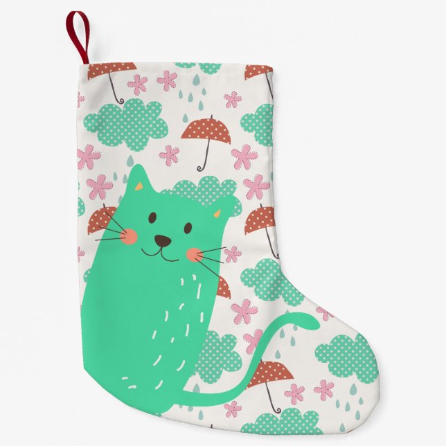 Raining Cats Small Christmas Stocking (Front)