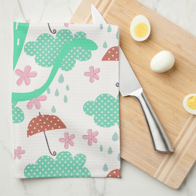 Raining Cats Tea Towel (Quarter Fold)