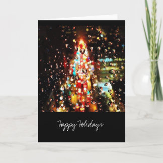 Raining City Lights Holiday Card