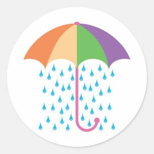 raining classic round sticker