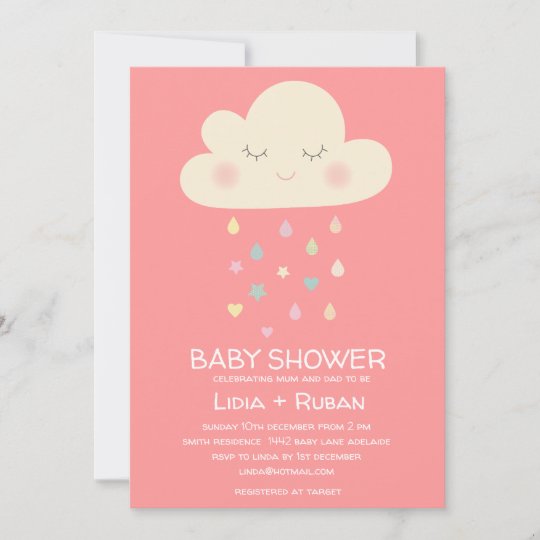 Raining Cloud Baby Shower Invitation Zazzle Com Au