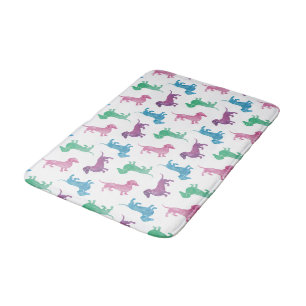 Raining Dachshund Pastel Coloured Doxie Dogs Bath Mat