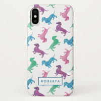 Raining Dachshunds Pastel Watercolor Doxie Pattern
