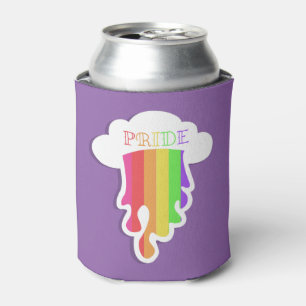 Raining Gay Pride Rainbow Can Cooler
