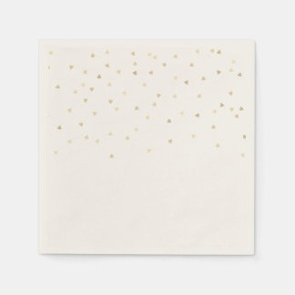 Raining Gold Hearts Paper Napkins Set of 50+