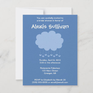 Raining Hearts Bridal Shower Invitations