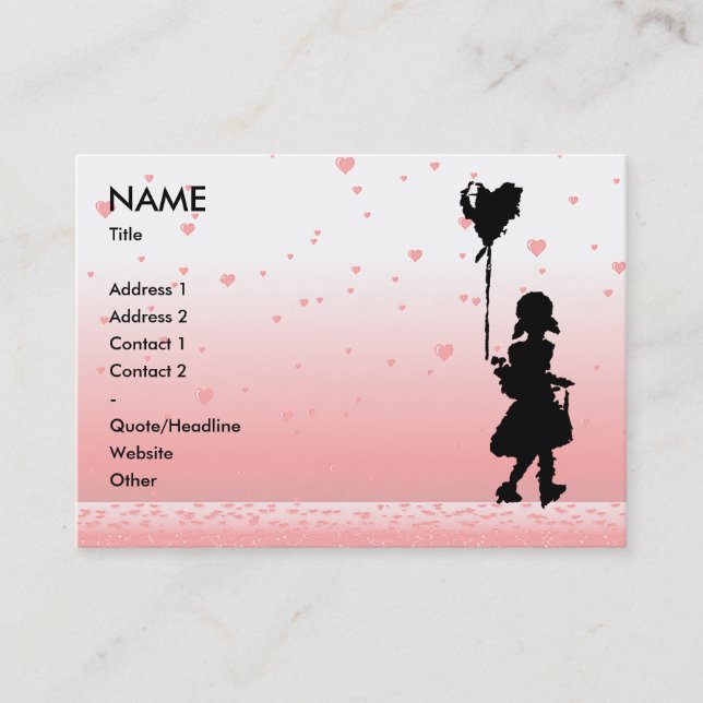 raining hearts business card (Front)