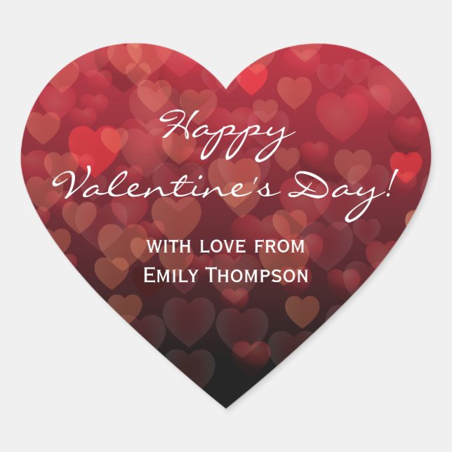 Raining Hearts Valentines Day Heart Sticker (Front)