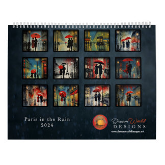 Raining in Paris 2024 - Calendar
