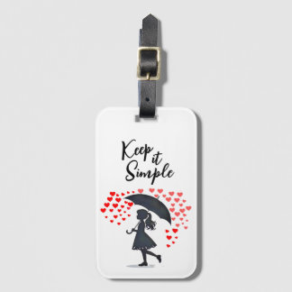 Raining love artsy luggage tag