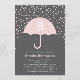 Raining Love Bridal Shower Invitation (Pink)