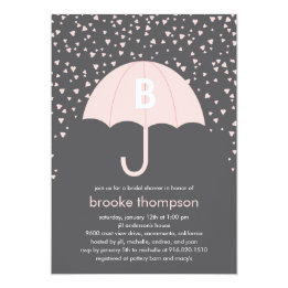 Raining Love Bridal Shower Invitation (Pink)