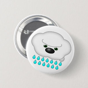 Raining Sheep Dog Cloud -  6 Cm Round Badge