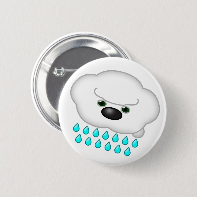 Raining Sheep Dog Cloud -  6 Cm Round Badge (Front & Back)