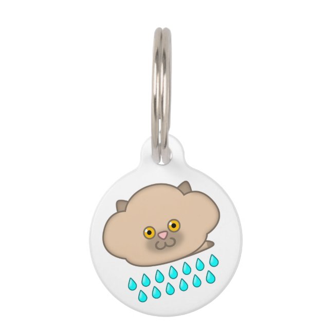 Raining Siamese Cat Pet Tag (Front)