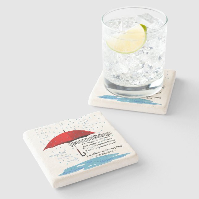 Raining & Sing Alternative Facts Limestone Coaster (Side)