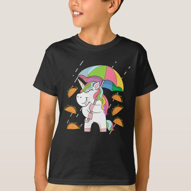 Raining Tacos Unicorn Mexican Cinco de Mayo T-Shirt (Front)