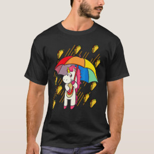 Raining Tacos Unicorn  Umbrella Cinco De Mayo T-Shirt