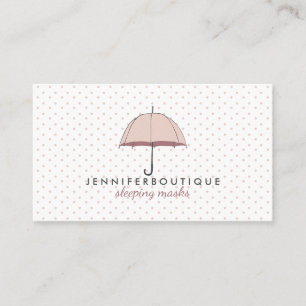 Raining Winter Polka Dots Umbrella Business Card