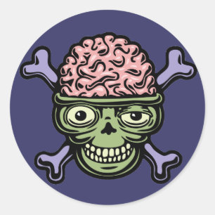 ∫rainskull classic round sticker