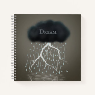 Rainstorm in Sepia Dreamscape Surreal Personalised Notebook