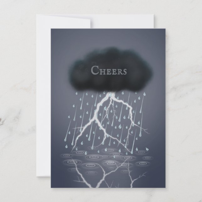 Rainstorm Thunder Cloud & Lightning Personalised Card (Front)