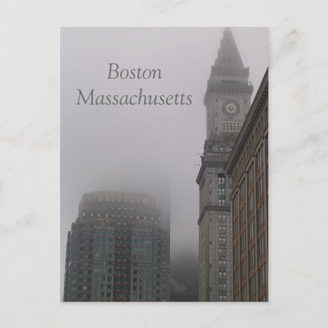 rainy Boston Massachusetts Postcard (Front)