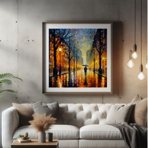 Rainy City Impressionism Photo Print
