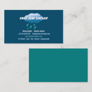Rainy Cloud Icon Design, Meteorologist Business Card
