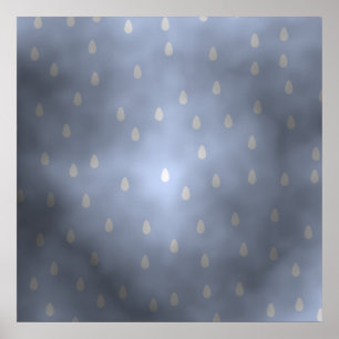 Rainy cloudy stormy sky. Grey and Blue. Poster