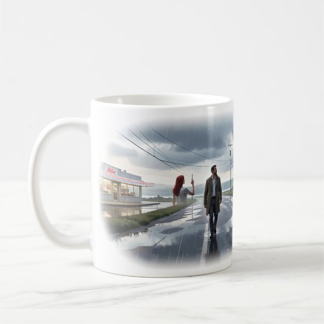 Rainy Crossroads of Lost Love Memory Mug (Left)