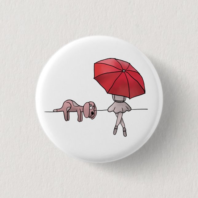 rainy day 3 cm round badge (Front)