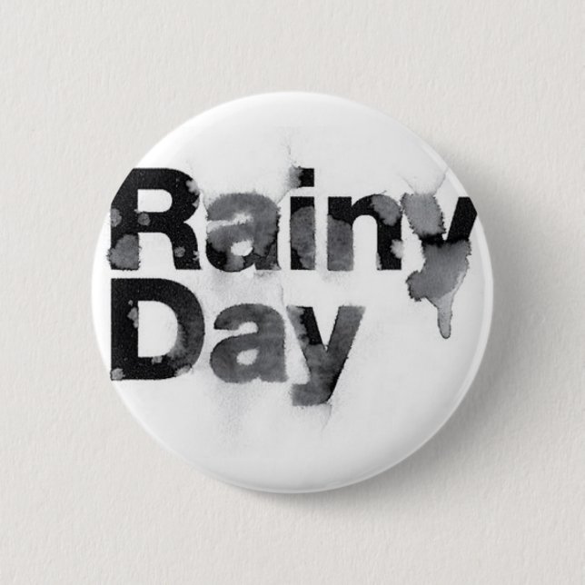Rainy Day 6 Cm Round Badge (Front)