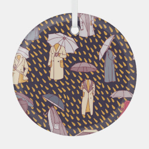 Rainy Day Adventures: Invisible Umbrellas Glass Tree Decoration
