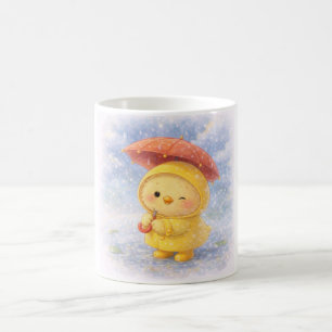 Rainy Day Alma Mug Cute Chick with Umbrella