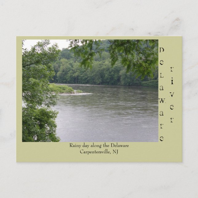 Rainy day Along the Delaware River Postcard (Front)