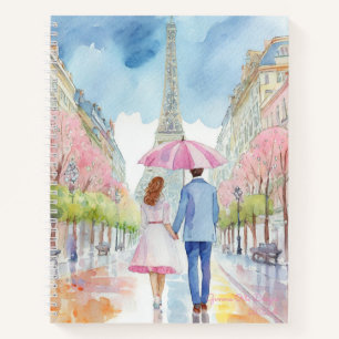 Rainy day at Paris bullet journal  Spiral Notebook