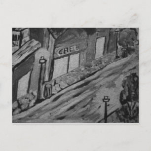 Rainy Day at the Cafe - Art Postcards