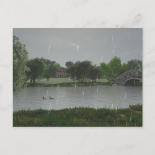 Rainy Day at the Lake Postcard