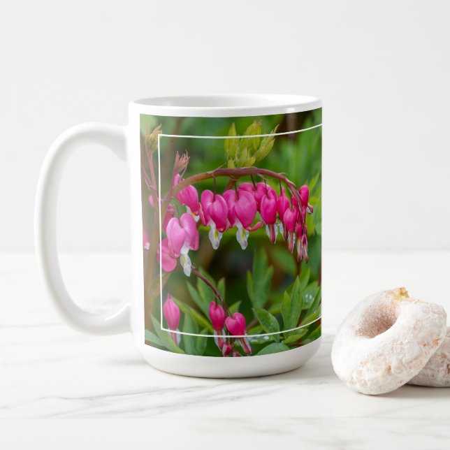 Rainy Day Bleeding Hearts Coffee Mug (With Donut)